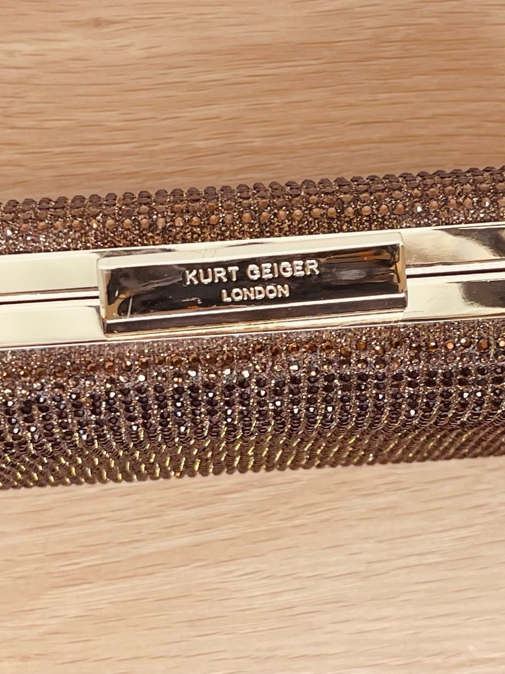 NWT Kurt Geiger Brown Beaded Evening Clutch - Picture 4 of 5